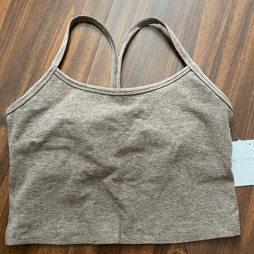 Beyond Yoga Mocha Spacedye Slim Racerback Crop